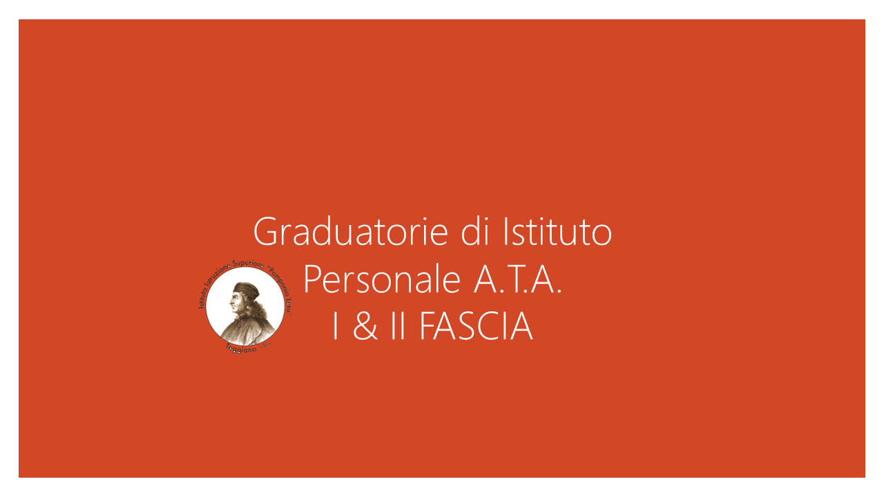 Graduatorie di Istituto I & II fascia Personale A.T.A.