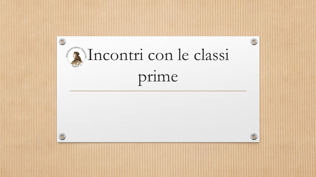 Incontri con le classi prime